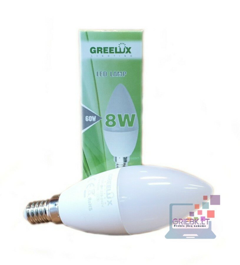 LED lemputė C37 8W E14 Greelux 