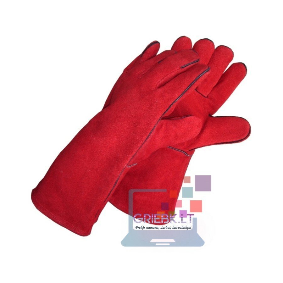 Verstos odos darbinės pirštinės raudonos (pakuotė/12 porų)