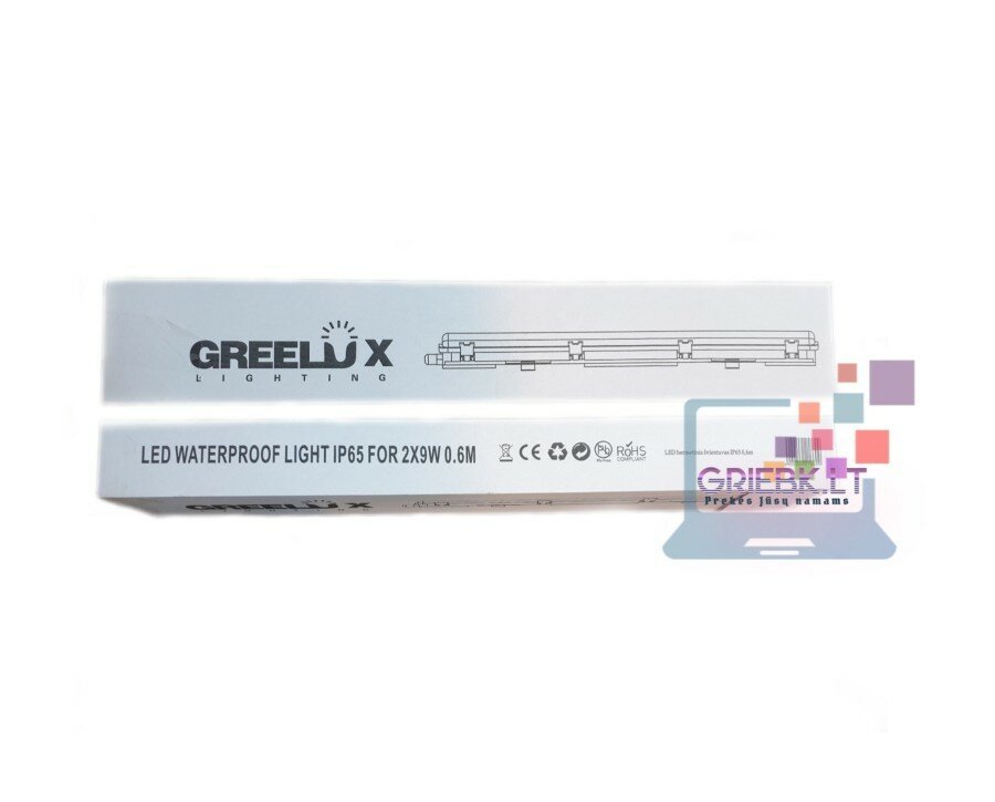 Hermetinis šviestuvas IP65 0,6m 2×9W Greelux