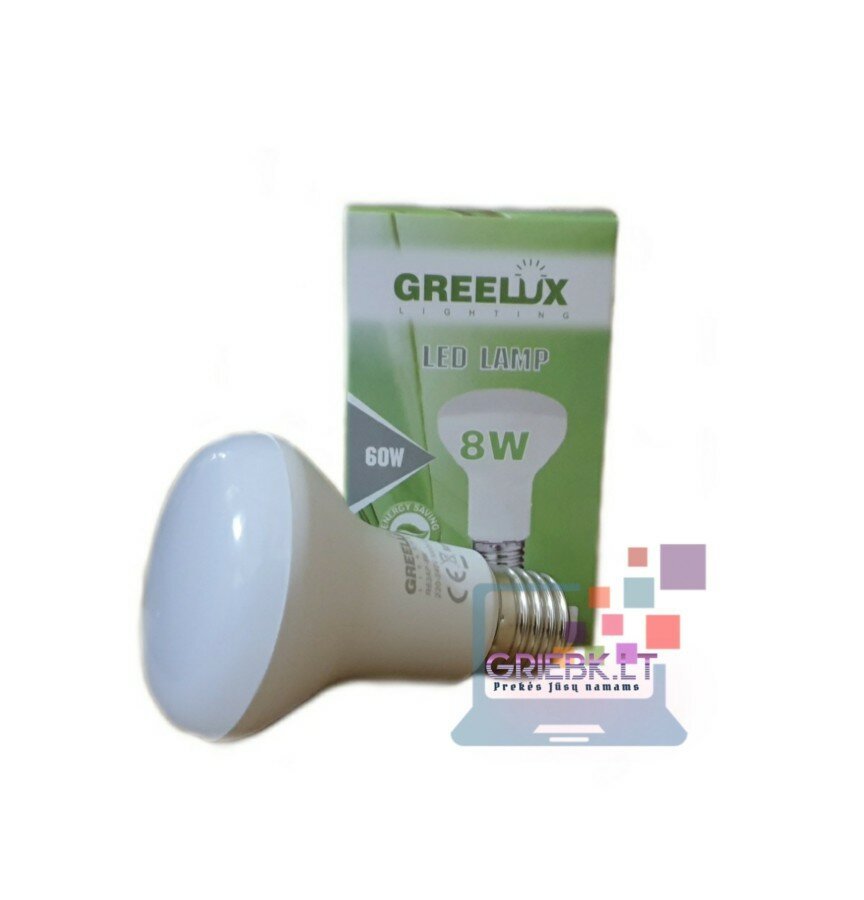 Greelux LED lemputė R63 8W E27 2700K 