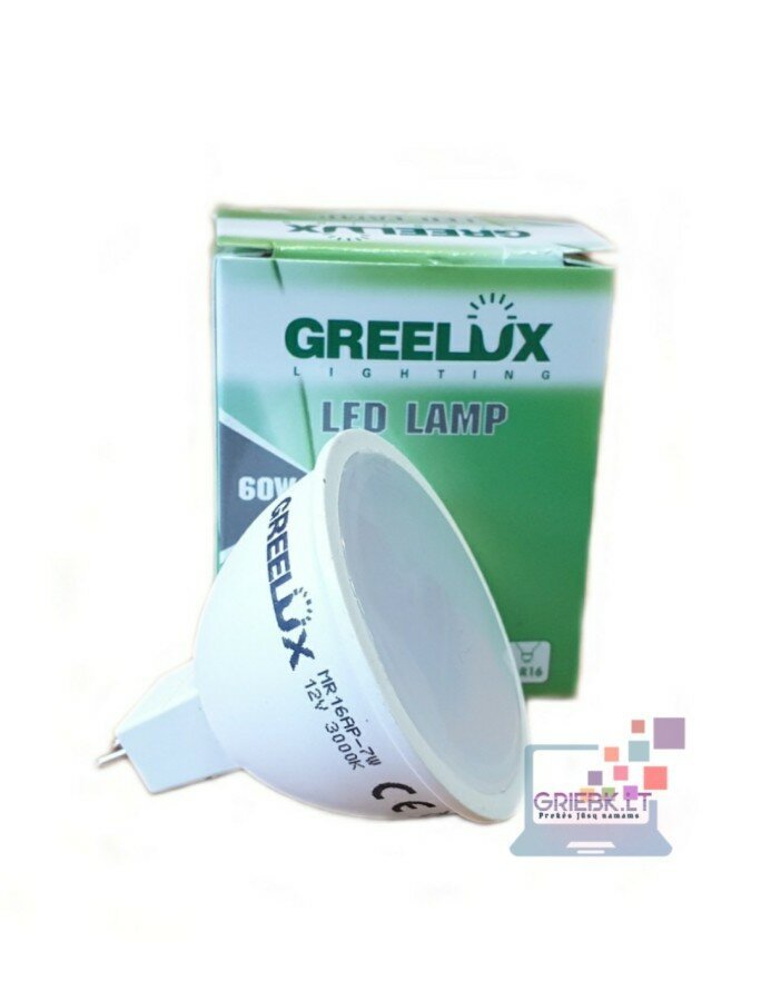Greelux LED lemputė MR16 12V 7W 