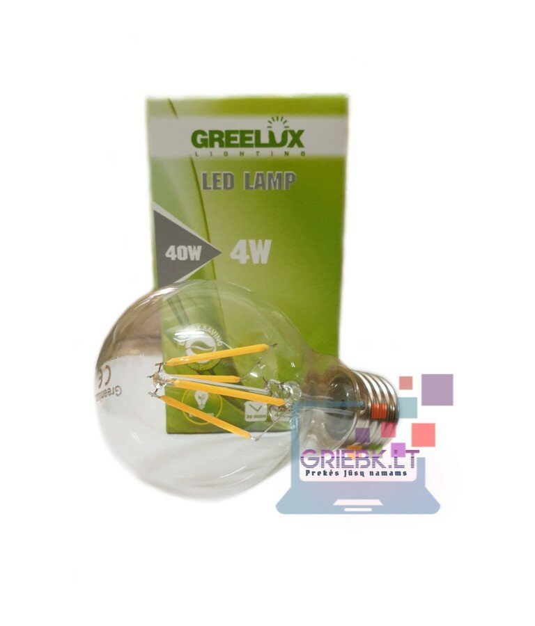 Greelux LED lemputė Filament A60 E27 220V 4W 