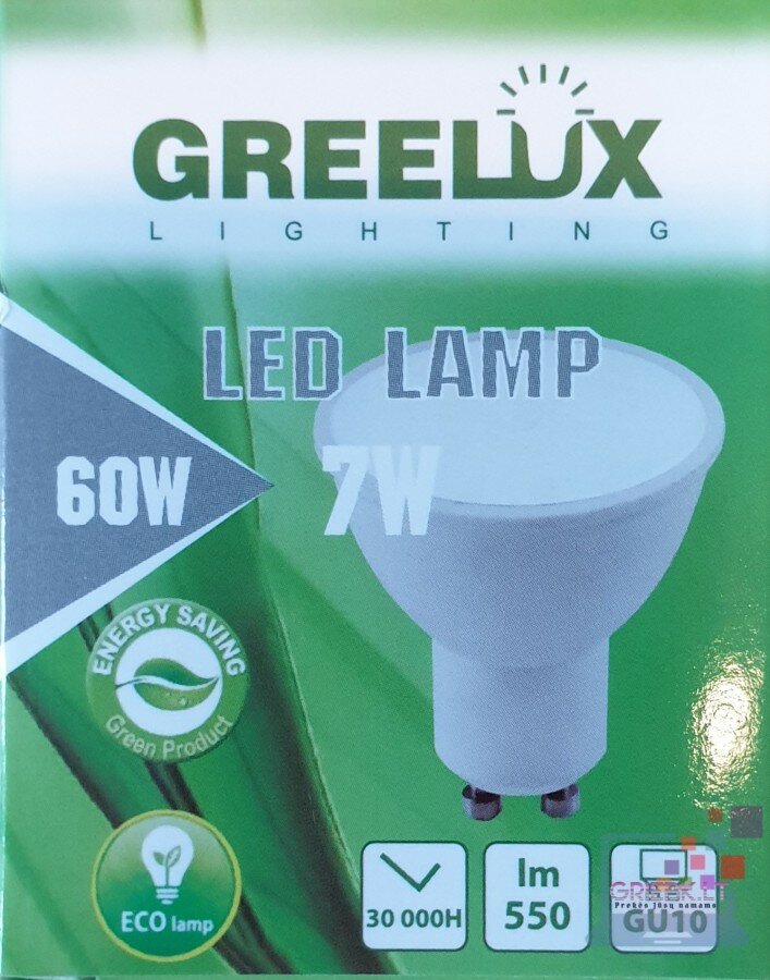 Greelux LED lemputė GU10 7W 