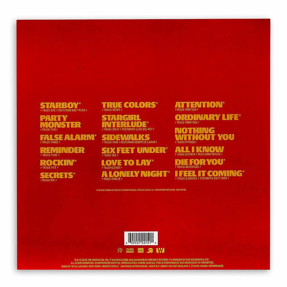 The Weeknd – Starboy 2LP (Red Translucent Colored) 
